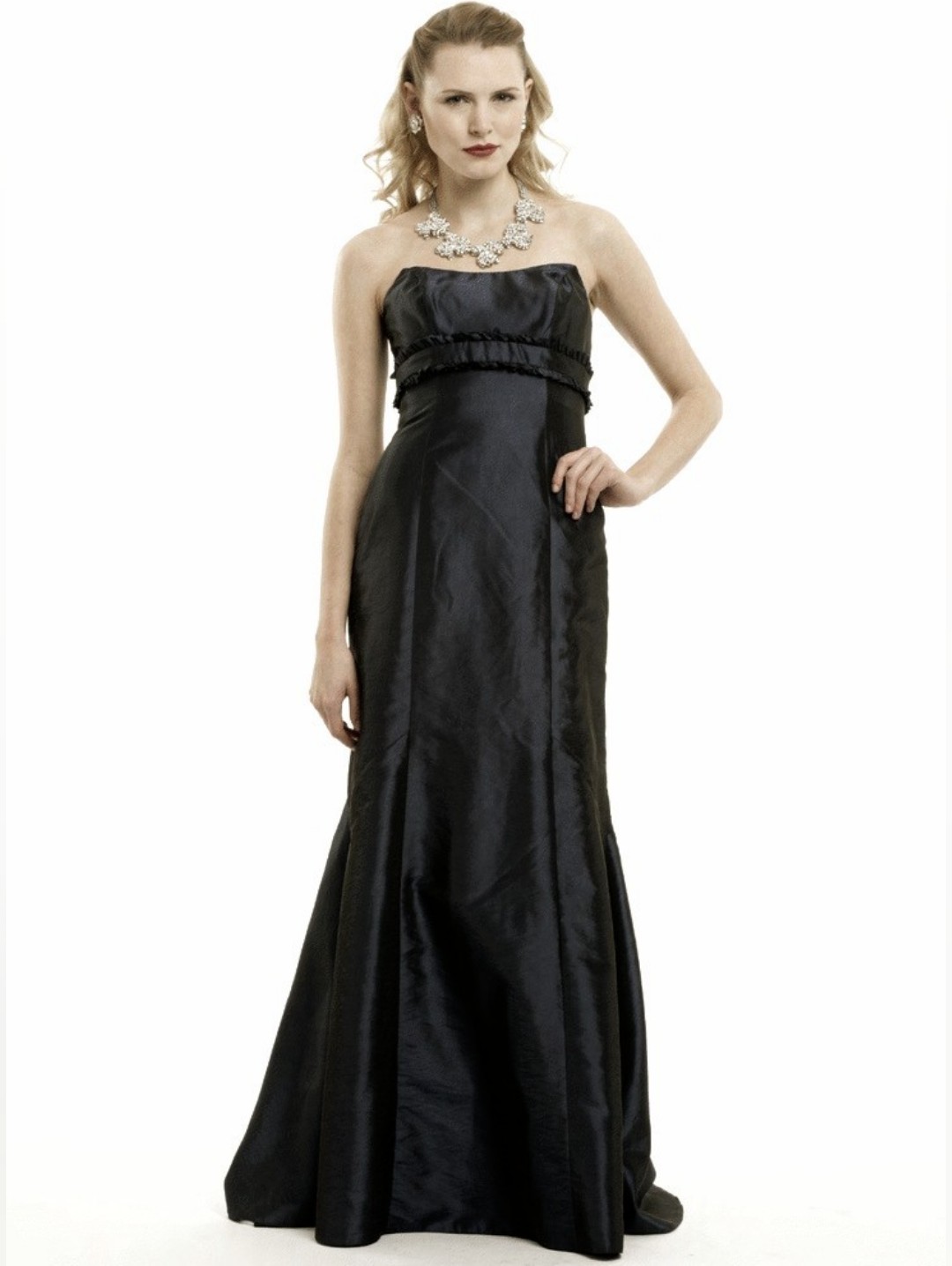 Badgley Mischka Black Strapless Mermaid Gown Formal Evening Dress Size 10 Glam